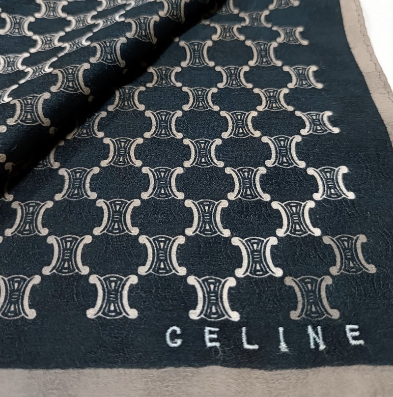 Celine Celine 复古手帕 Monogram 黑色棉丝 20 x 20 英寸 - 手帕/方巾 - 棉 黑色