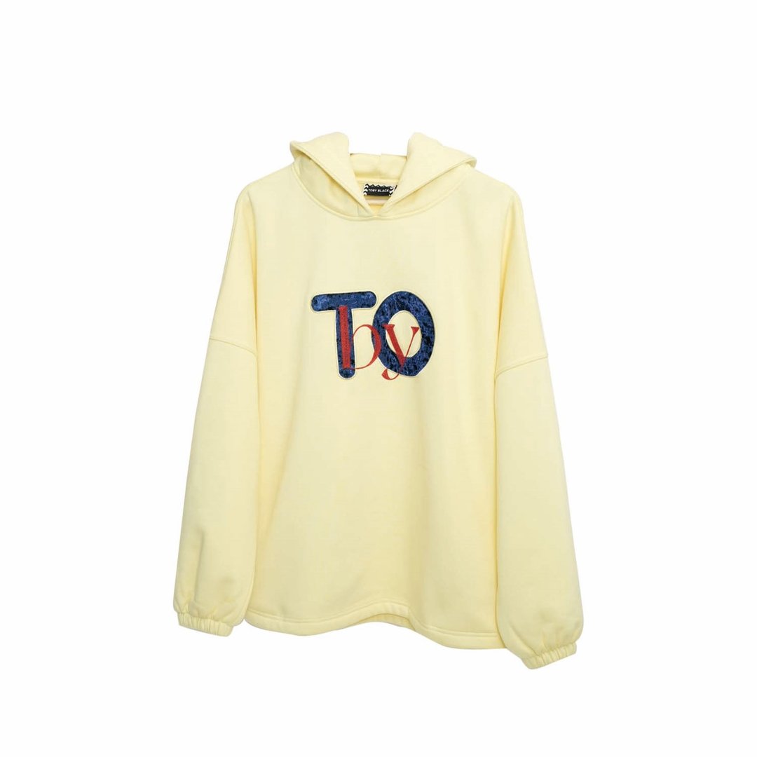 TO & BY oversized unisex hoodie by Toby Black - 中性连帽卫衣/T 恤 - 棉 黄色
