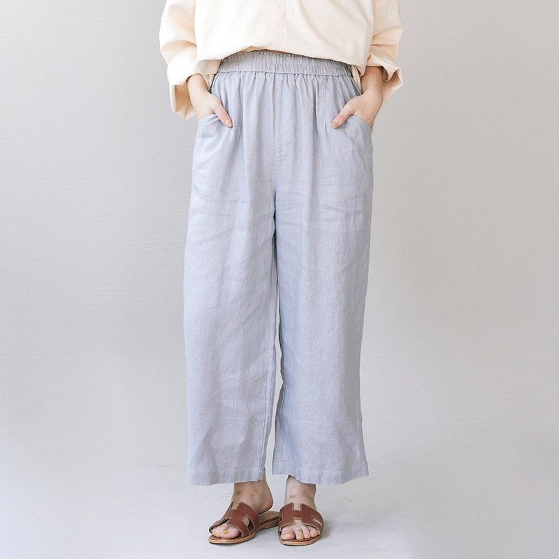 【Simply Yours】亚麻直筒九分裤 灰色F - 女装长裤 - 棉．麻 灰色