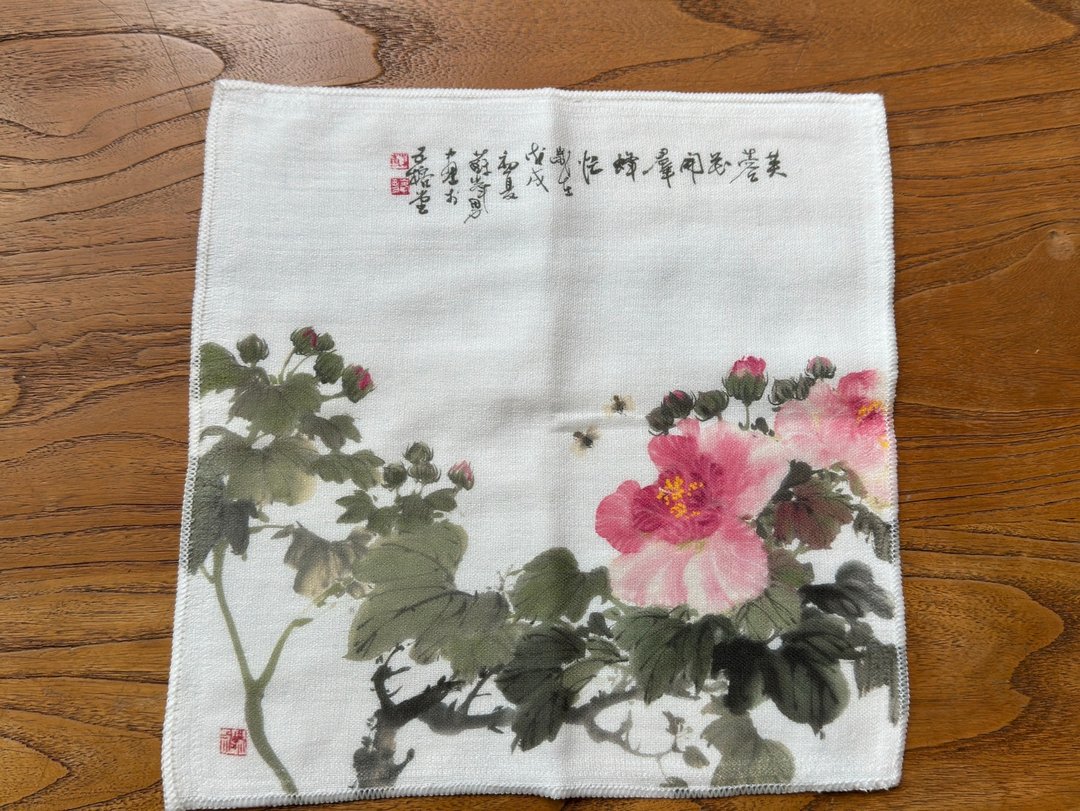 苏峯男_花香蜂忙_典雅方巾 - 丝巾 - 棉 