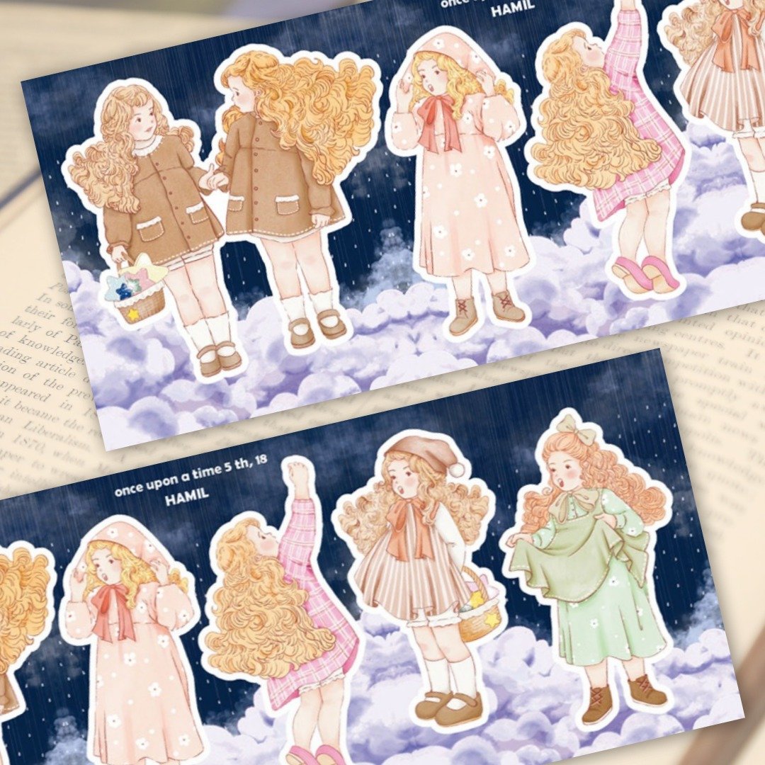 once upon a time 5 ver18 (hamil) 复古女孩仕女角色贴纸 - 贴纸 - 纸 多色