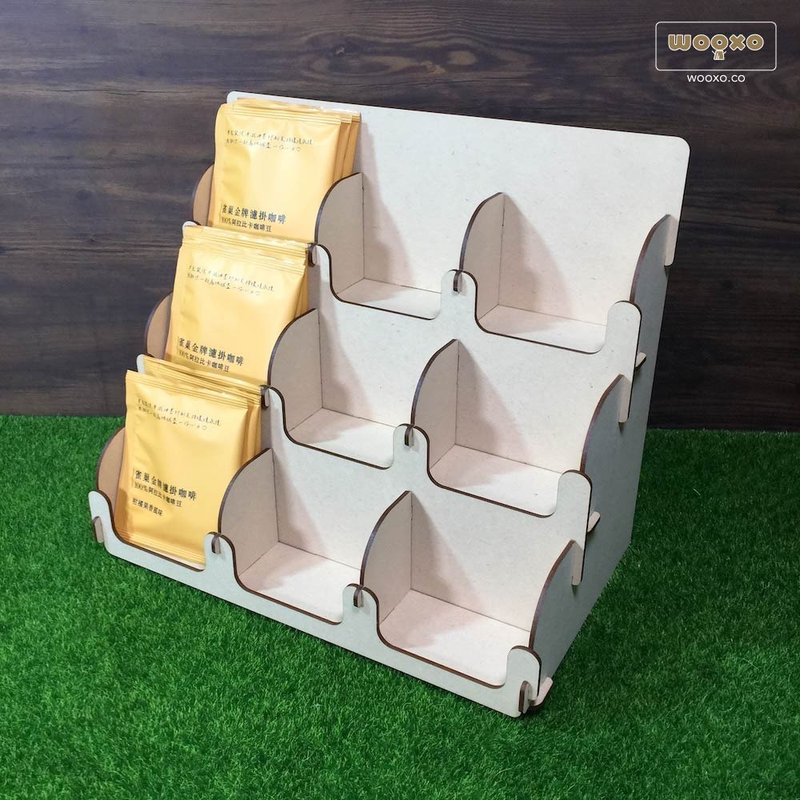 WOOXO 咖啡 滤挂包 挂耳包 展示架 陈列架 3x3 定制 DIY 快速拆装 - 收纳用品 - 木头 卡其色