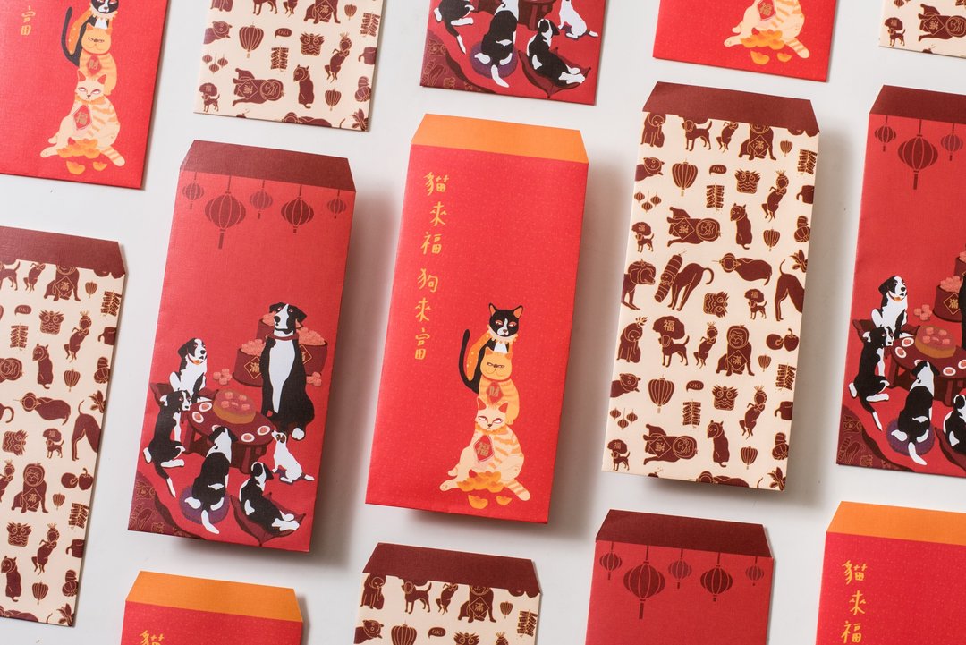 OKi汪喵开运红包袋(一组六入) - 红包/春联 - 纸 红色