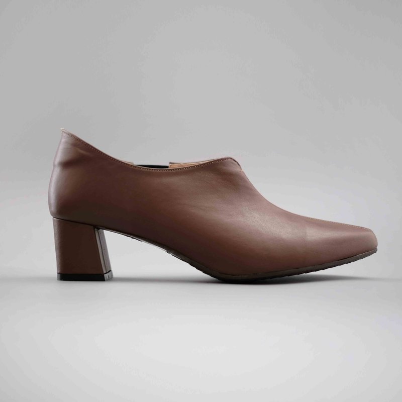 Ńeat ankle 靴 Dbrown(深棕) | WL - 女款短靴 - 真皮 咖啡色