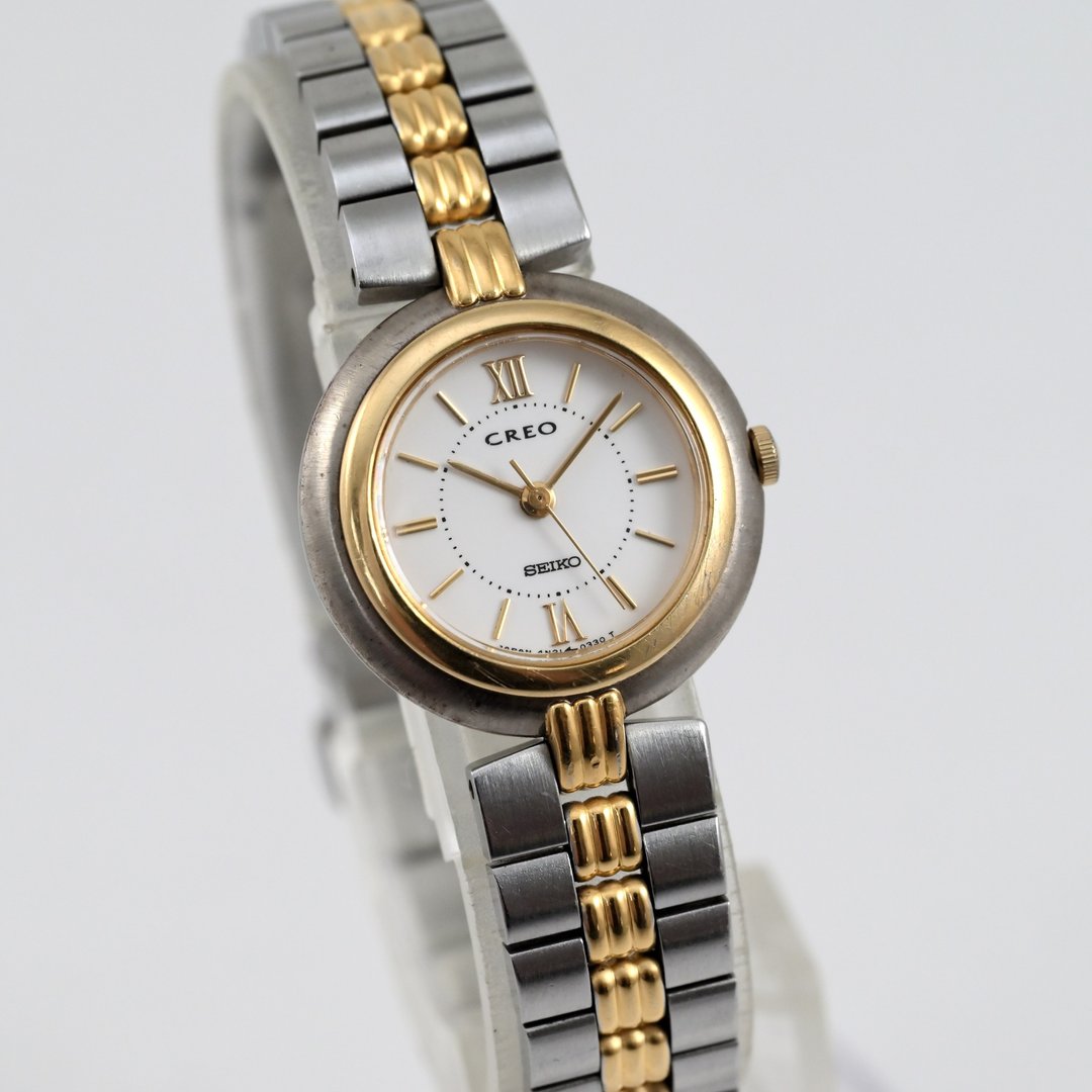 SEIKO CREO 4N21-0140 女性石英腕表 双色调表带 手表 古董表 - 女表 - 不锈钢 