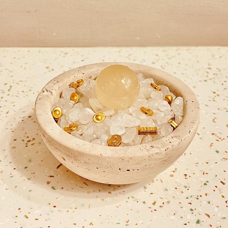 【仙知道】奇门遁甲聚宝盆 金银自入旺旺来 招财 黄水晶 白水晶 - 摆饰 - 水晶 