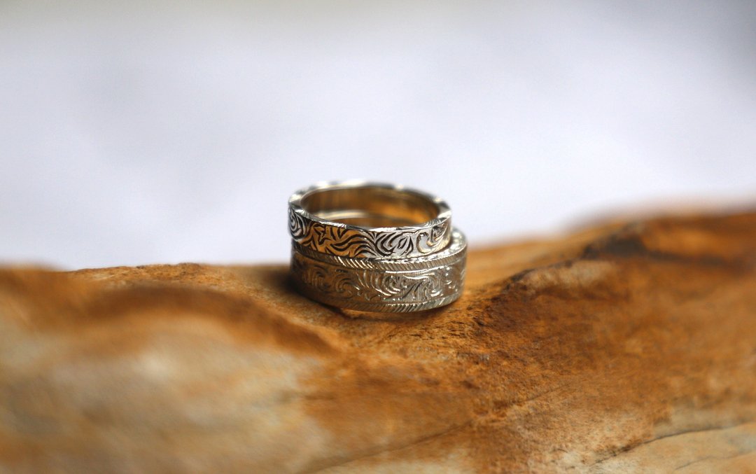 Hand engrave ring - 戒指 - 银 