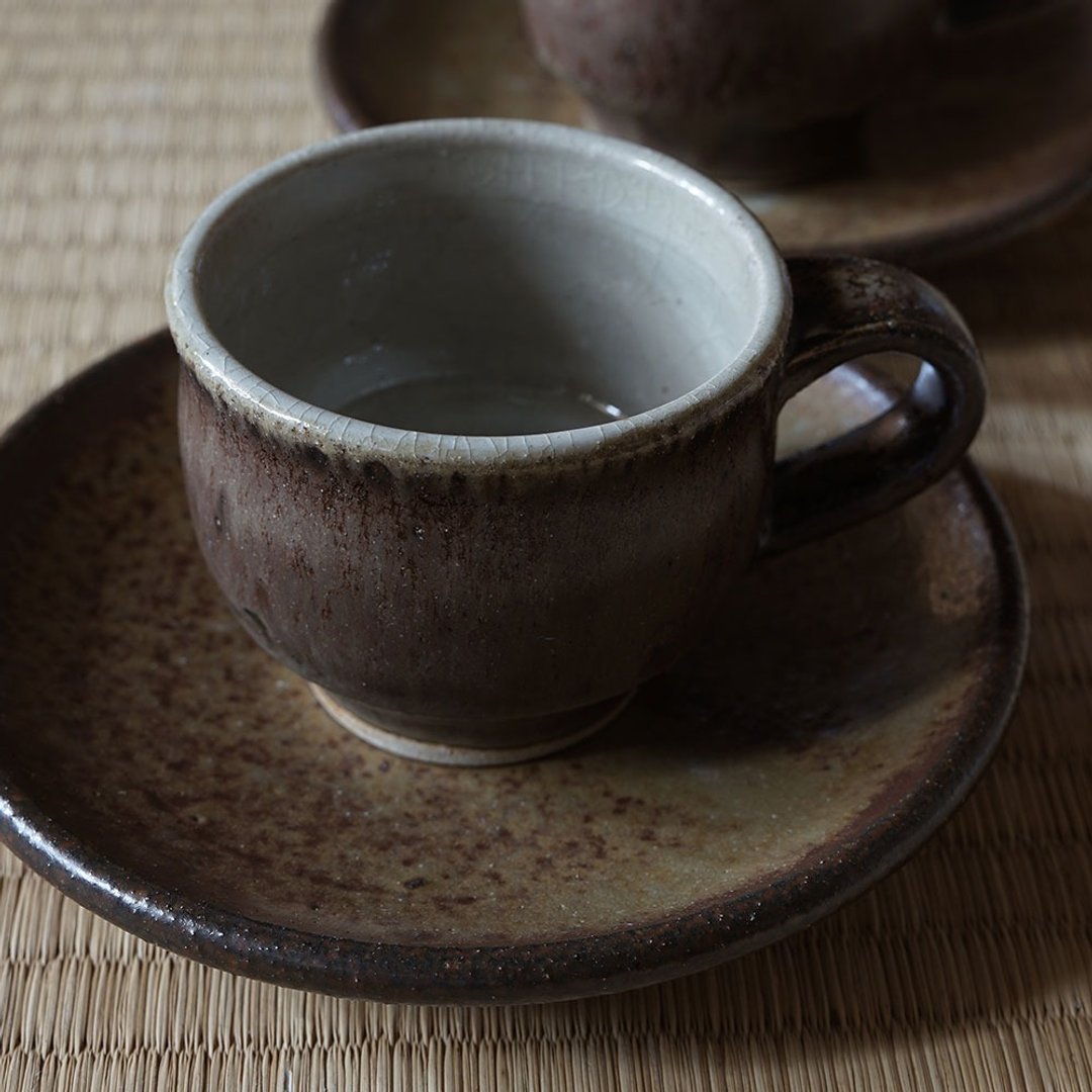 益子烧灰釉咖啡杯组 - 咖啡杯/马克杯 - 陶 