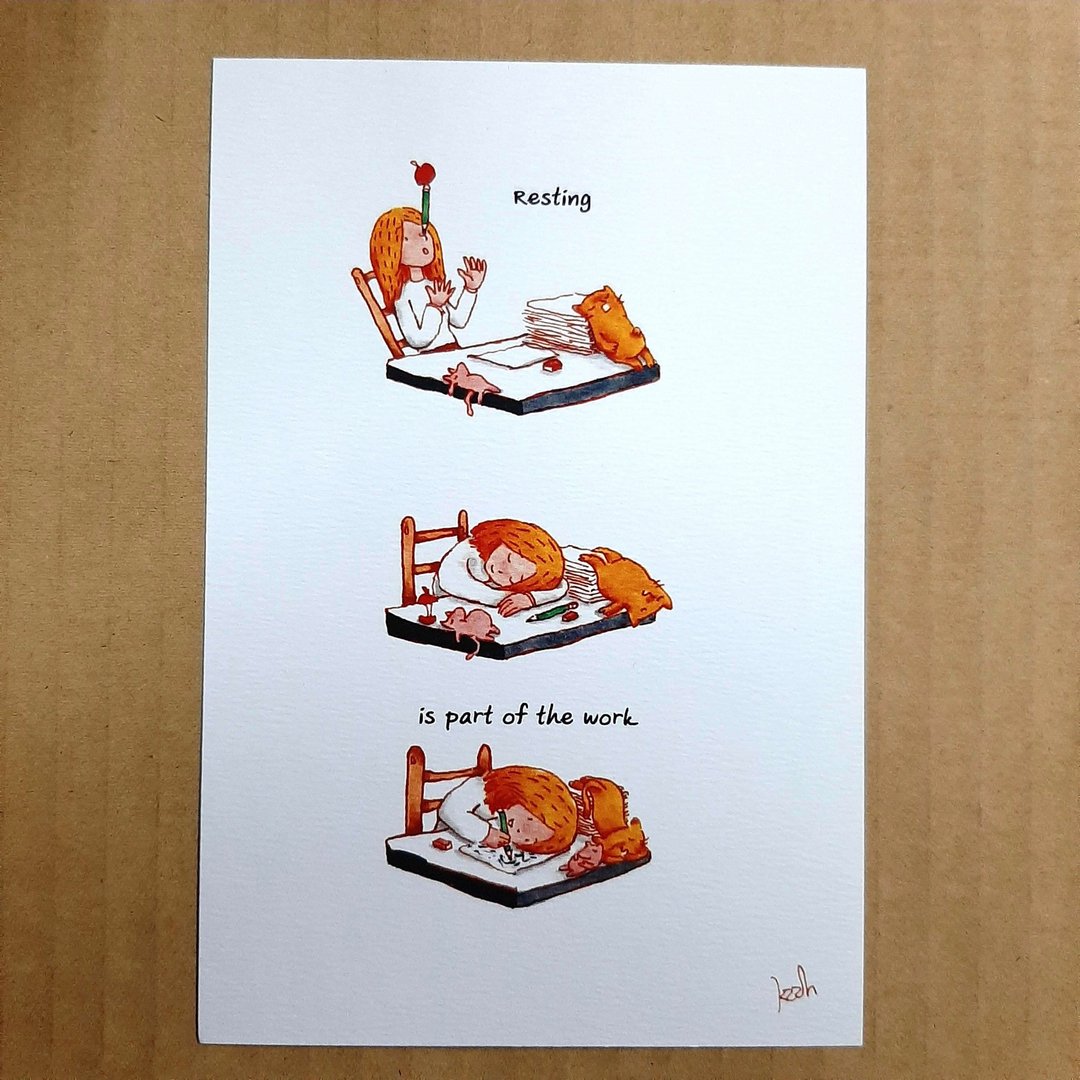 Postcard : Resting - 卡片/明信片 - 纸 白色