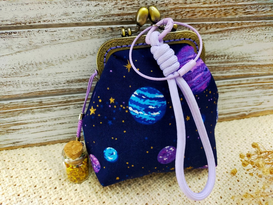 神秘宇宙口金包~桂花漂流瓶 - 零钱包 - 棉 多色