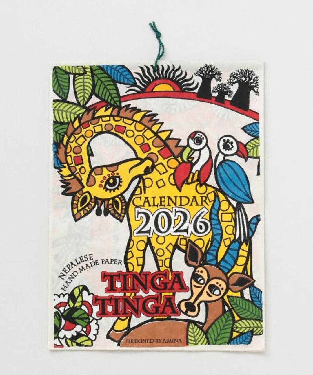 【热门预购】2026月历 TINGA TINGA 动物艺术手工纸月历 NSSP5303 - 墙贴/壁贴 - 纸 