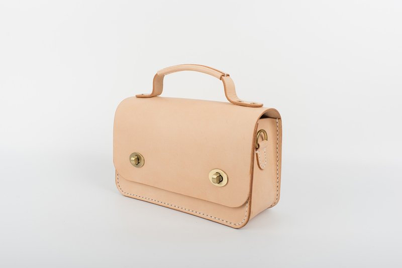 【切線派】小眼睛 手工真皮小公文包女包单肩斜挎包小方包手拿包 - 手拿包 - 真皮 