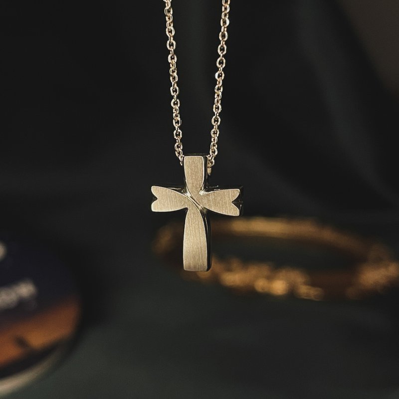 小天使十字架 925纯银项链 - 项链 - 纯银 银色