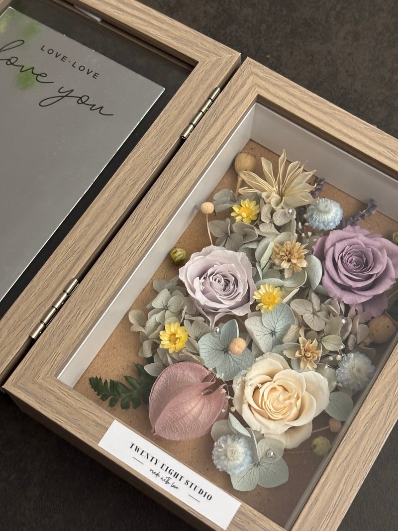 木盒永生相框花 梦幻紫款 可定制 - 干燥花/捧花 - 植物．花 紫色