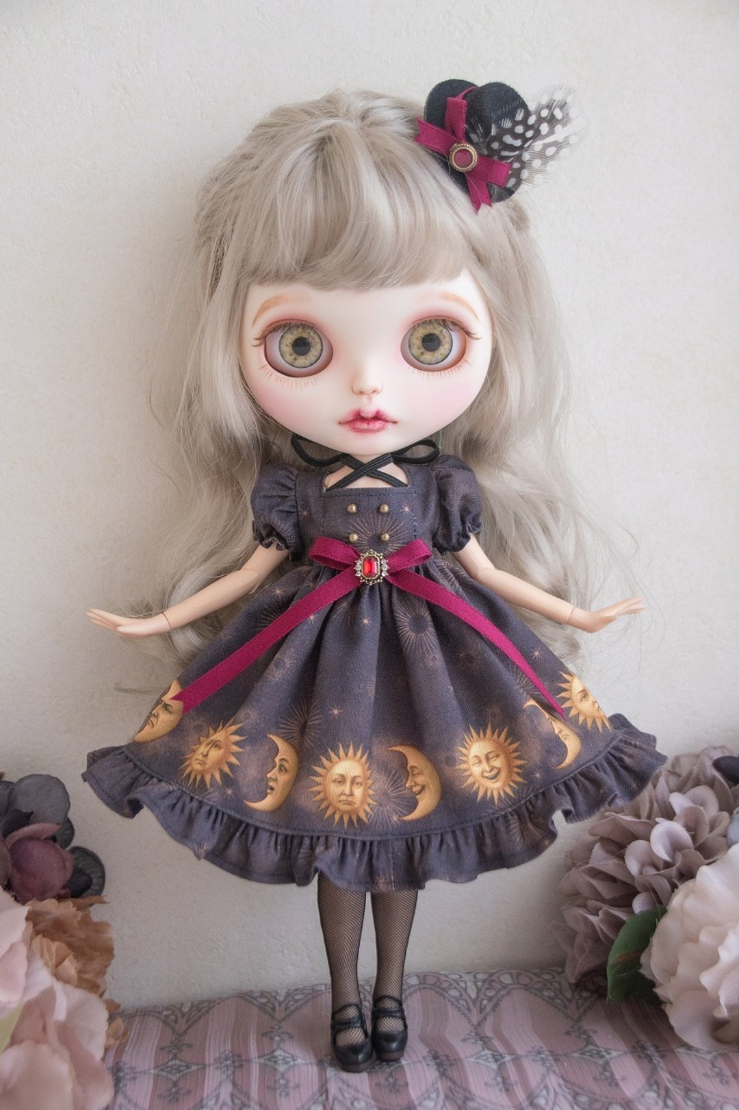 Blythe 服饰 洋装 连衣裙 月亮与太阳的光辉连衣裙 紫色 - 其他 - 棉 紫色