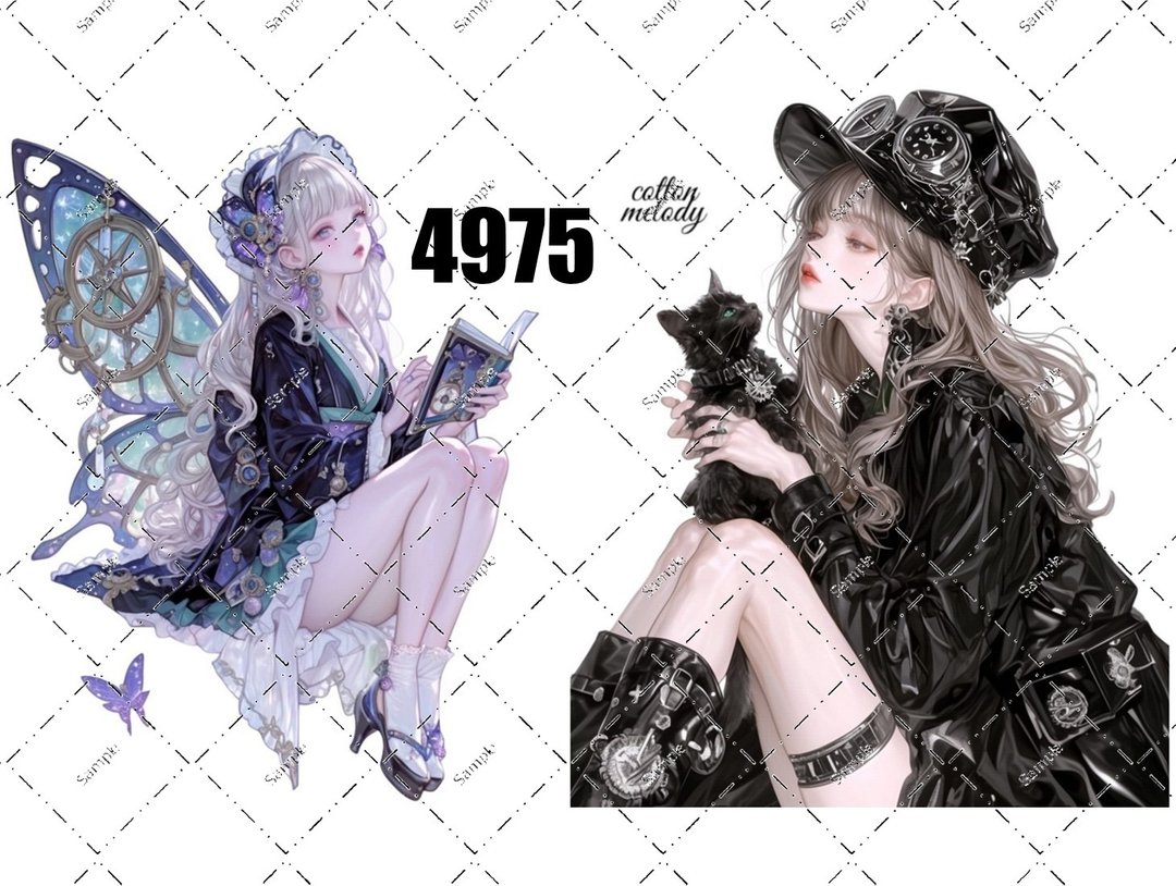 original sticker no.4975 人物贴纸 原创贴纸 原创人物贴纸 装饰贴纸 cotton melody - 贴纸 - 纸 