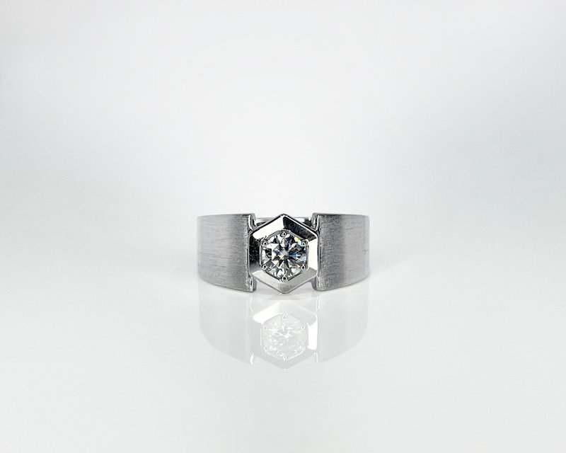 莫桑钻 | 泰然钻石男戒  | 台中门市 | 可升级K金白金真钻 - 戒指 - 钻石 