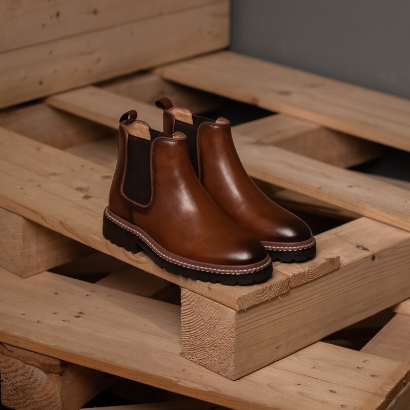 马丁雀尔喜_咖古铜 不分男女 情侣鞋 35~47 大尺码 - 女款短靴 - 真皮 咖啡色