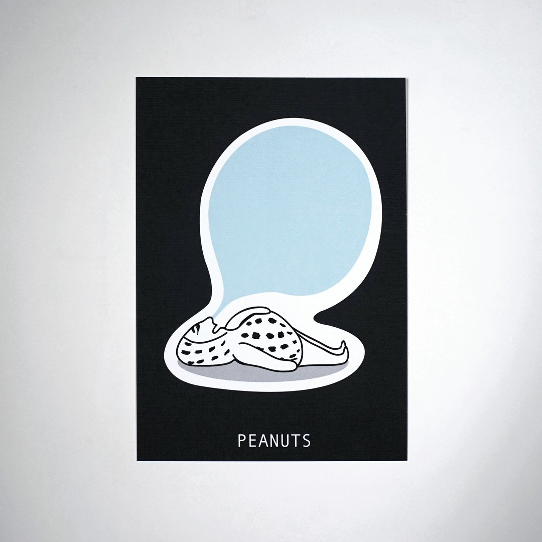 打呼 花生 / Peanuts 明信片 - 卡片/明信片 - 纸 黑色