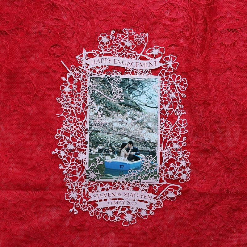 定制化樱花纪念纸雕 (含框) | 结婚礼物 | 感谢礼物 |纪念品 - 摆饰 - 纸 多色