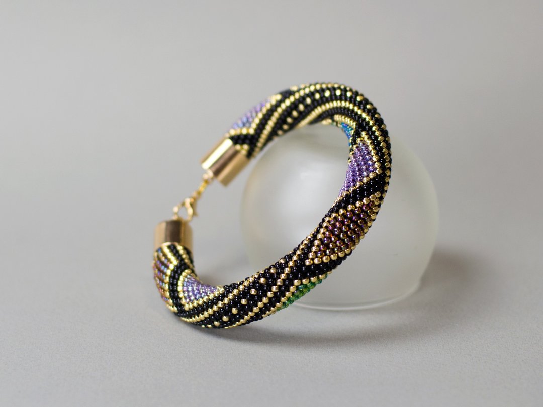 珠子钩编套件与材料包, DIY material package, Diy kit bead crochet bracelet - 编织/刺绣/羊毛毡/裁缝 - 玻璃 多色