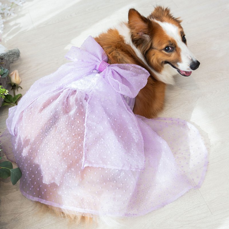 紫色波点蝴蝶婚纱裙 - 衣/帽 - 聚酯纤维 