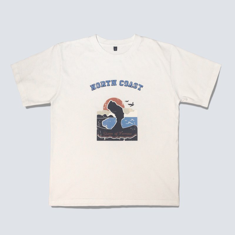 ZJ重磅宽版落肩短袖T恤 海人系列-北海岸女王 设计款 MIT台湾制 - 男装上衣/T 恤 - 棉．麻 白色