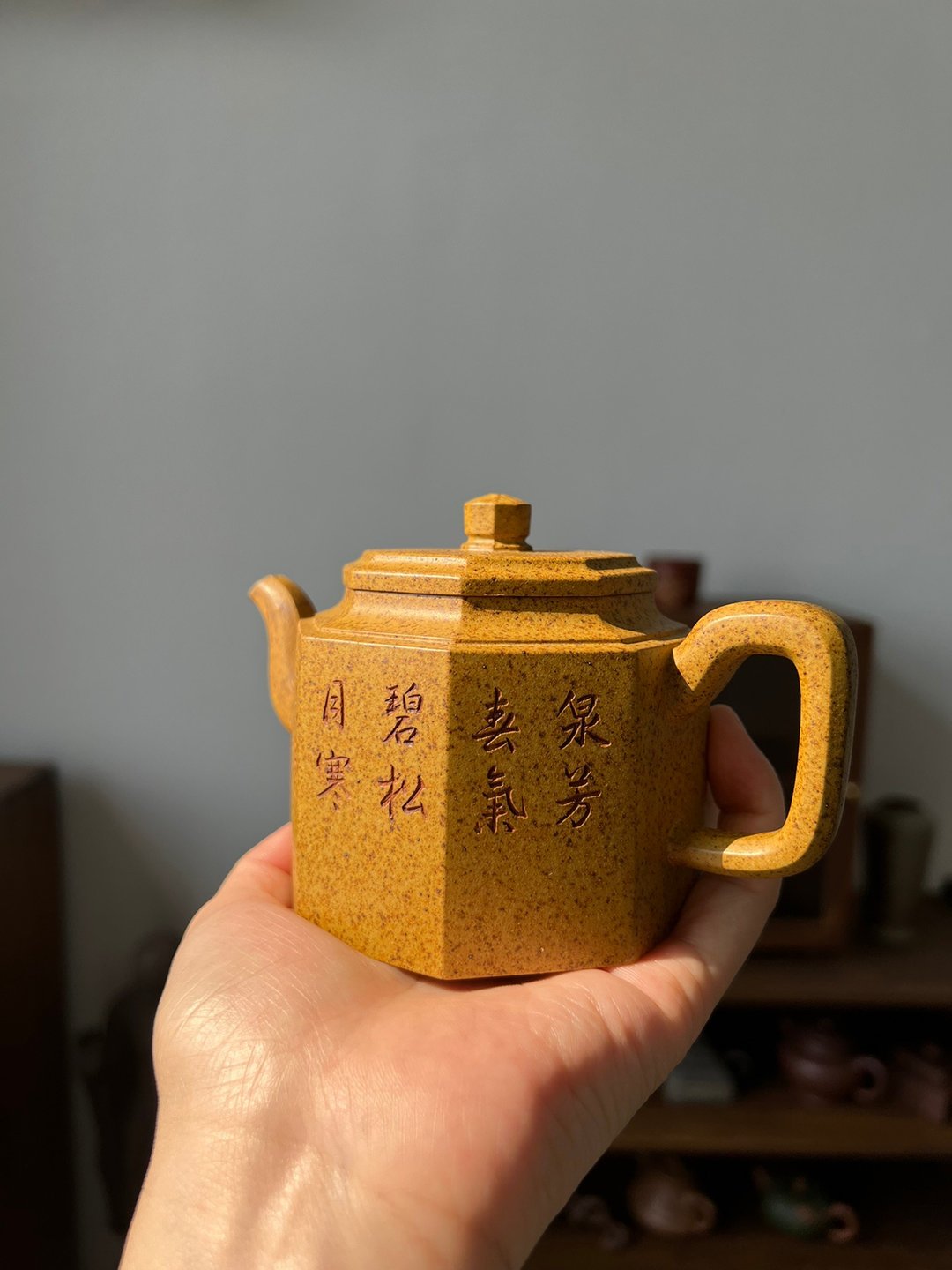 八方 特高温 300cc 原矿黄金段高温烧制 富有老味 气孔延展 透 - 茶具/茶杯 - 陶 灰色