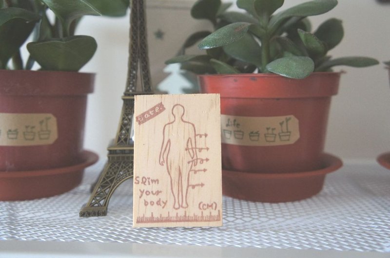 苹果丹丹 ~减肥日记 身体尺寸纪录 - 印章/印台 - 橡胶 