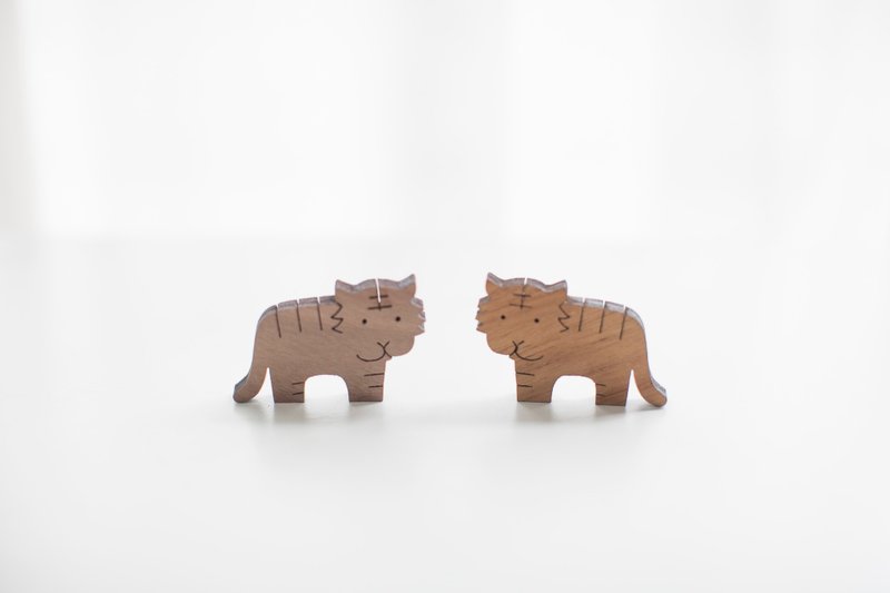 定制化圣诞节姓名礼物原木造型木片 - mini虎/牛牛 - 钥匙链/钥匙包 - 木头 多色