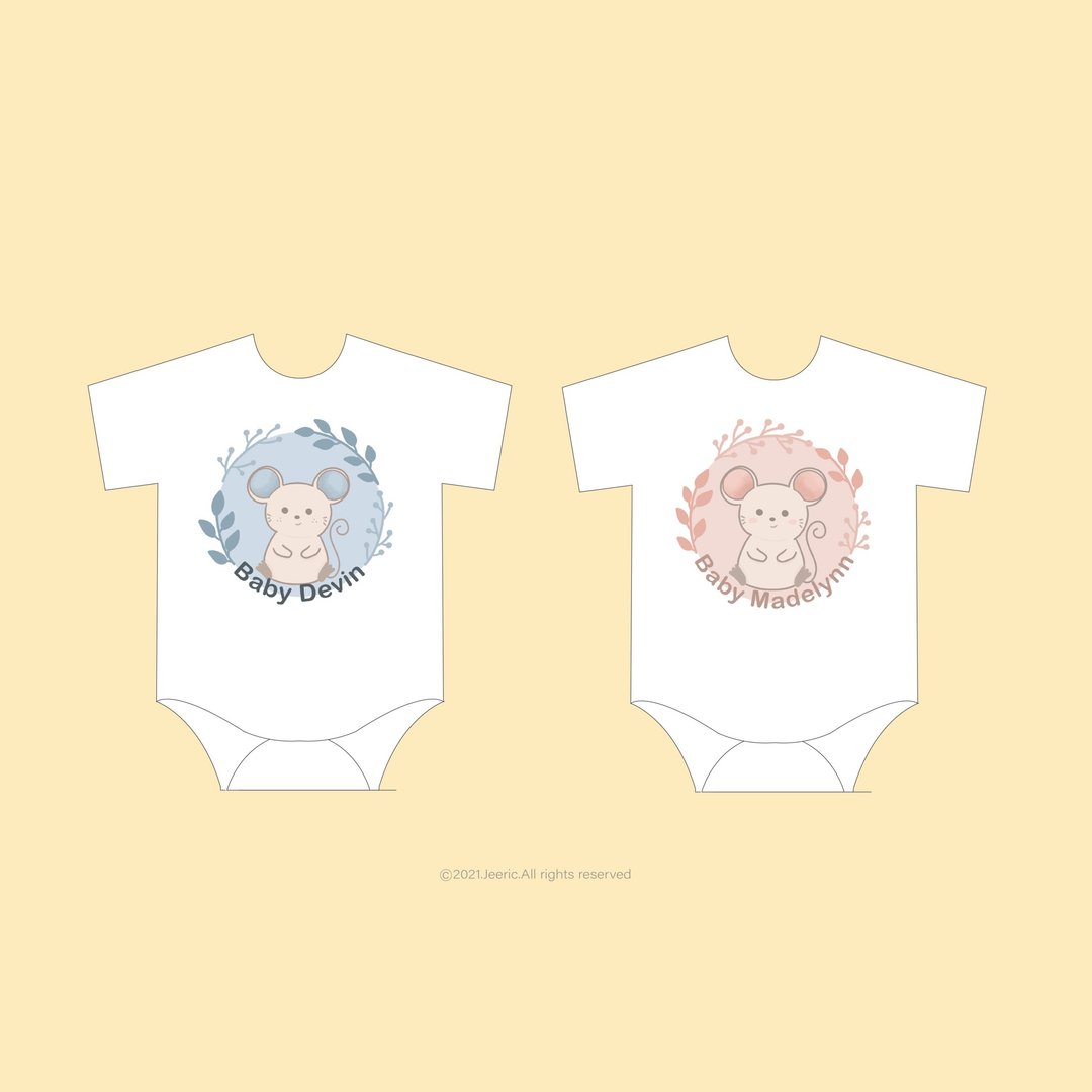 Custom Baby Onesie For Newborn | Custom Gift Set For Baby - 满月礼盒 - 棉．麻 