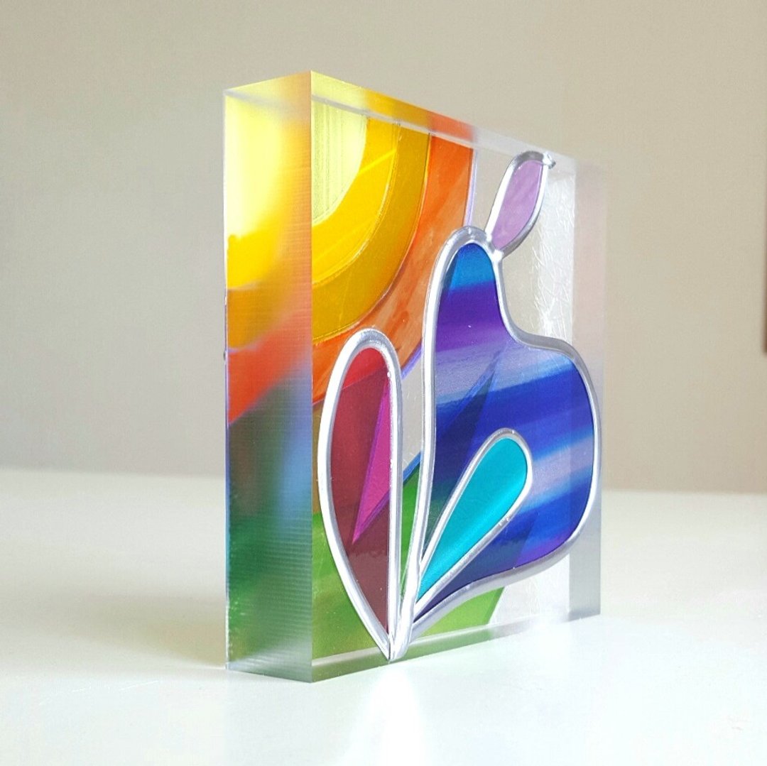 Healing art made with glass art Tinker Bell Sunshine 2 - 摆饰 - 纸 多色