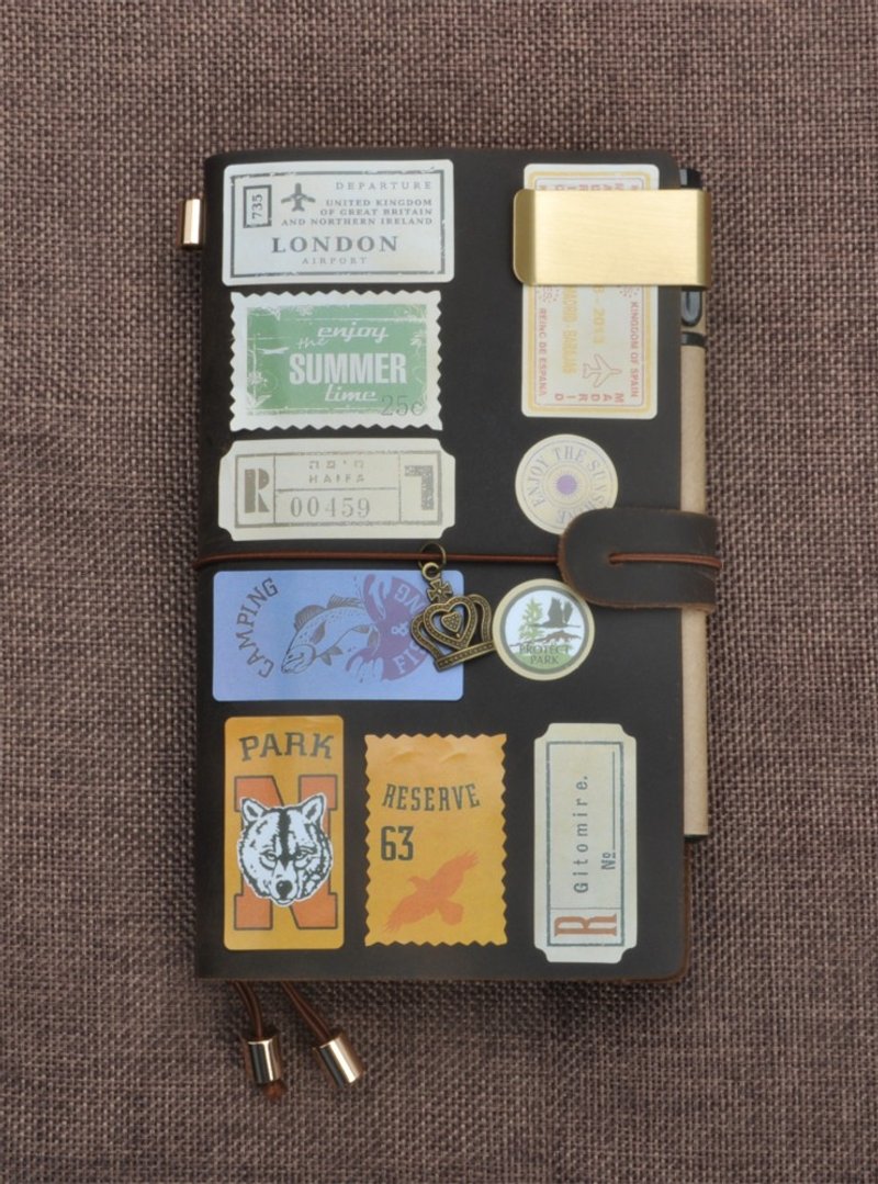 A5 大号 （绑绳款）： 复古 头层牛皮 旅行笔记本 记事本 日记本 手帐 免费印制星座，十二生肖，英文字母等 - 笔记本/手帐 - 真皮 