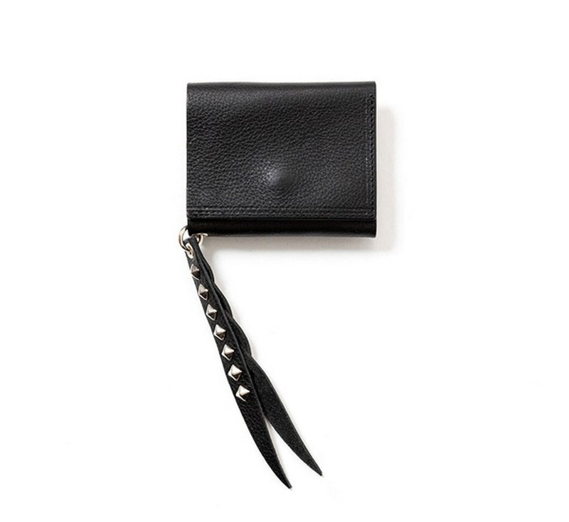 Calee Plane Leather Multi Wallet三折多功能编织皮饰皮包 - 皮夹/钱包 - 其他材质 黑色