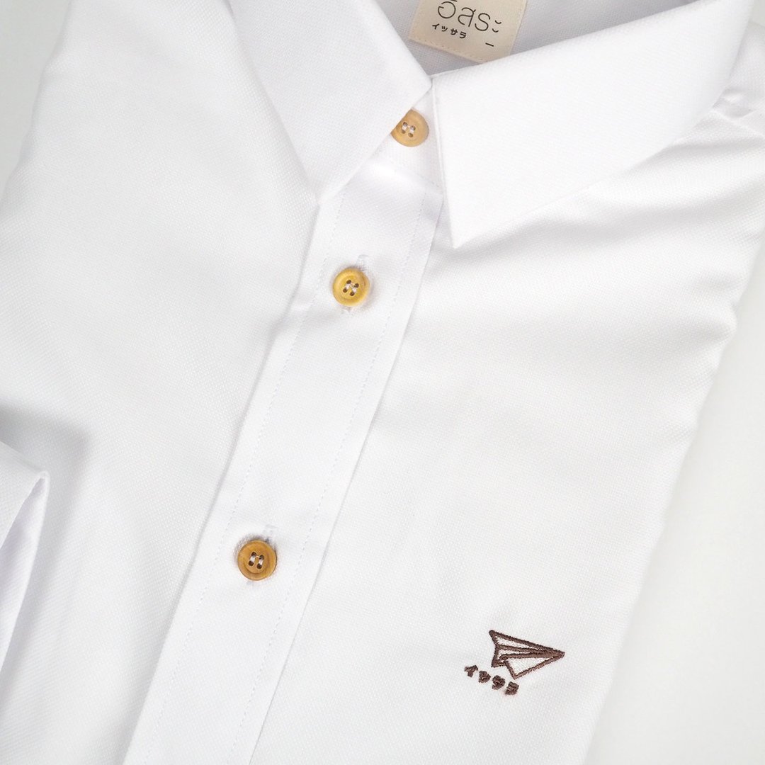 (SOLD) PLANE // white // women long sleeves - 女装衬衫 - 棉 白色