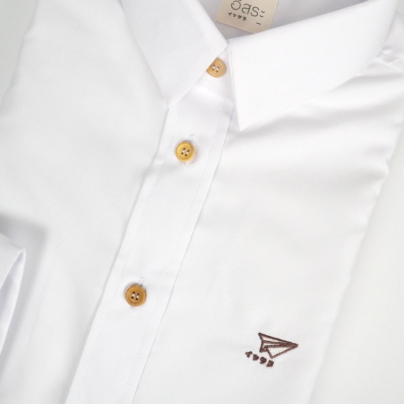 (SOLD) PLANE // white // women long sleeves - 女装衬衫 - 棉．麻 白色