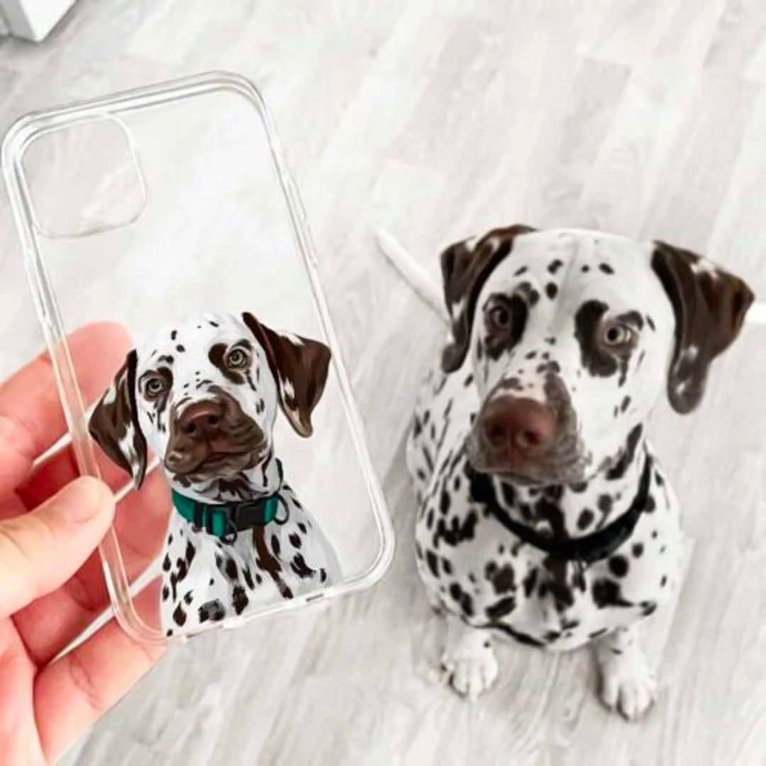 定制化手工宠物自画像手机壳 客制化手绘iPhone手机壳毛孩子肖像 - 手机壳/手机套 - 其他材质 多色