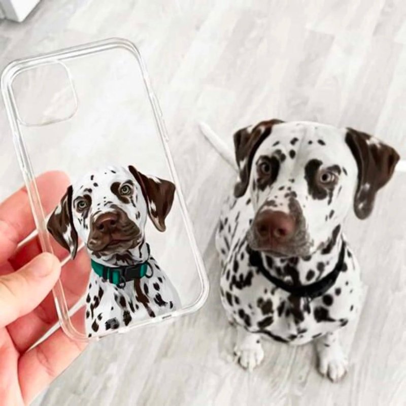 定制化手工宠物自画像手机壳 客制化手绘iPhone手机壳毛孩子肖像 - 手机壳/手机套 - 其他材质 多色