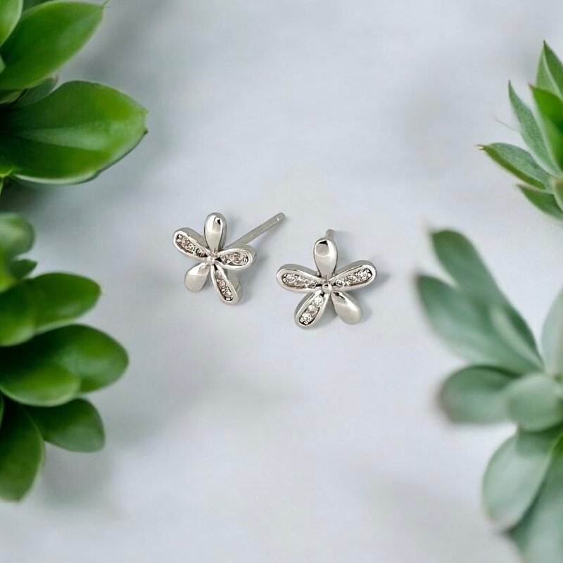 925纯银 | 初春小花-耳环 - 耳环/耳夹 - 贵金属 