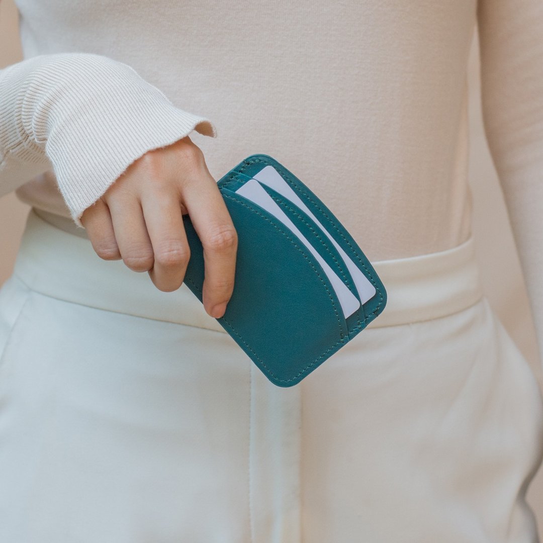 ARCH 2.0 card holder in Ocean blue - 皮夹/钱包 - 真皮 蓝色