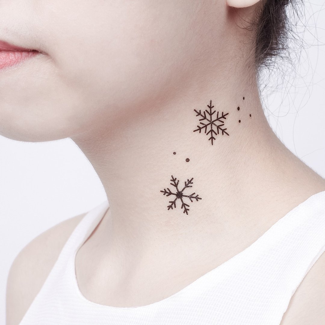 刺青纹身贴纸 - 雪花 - 纹身贴 - 纸 黑色