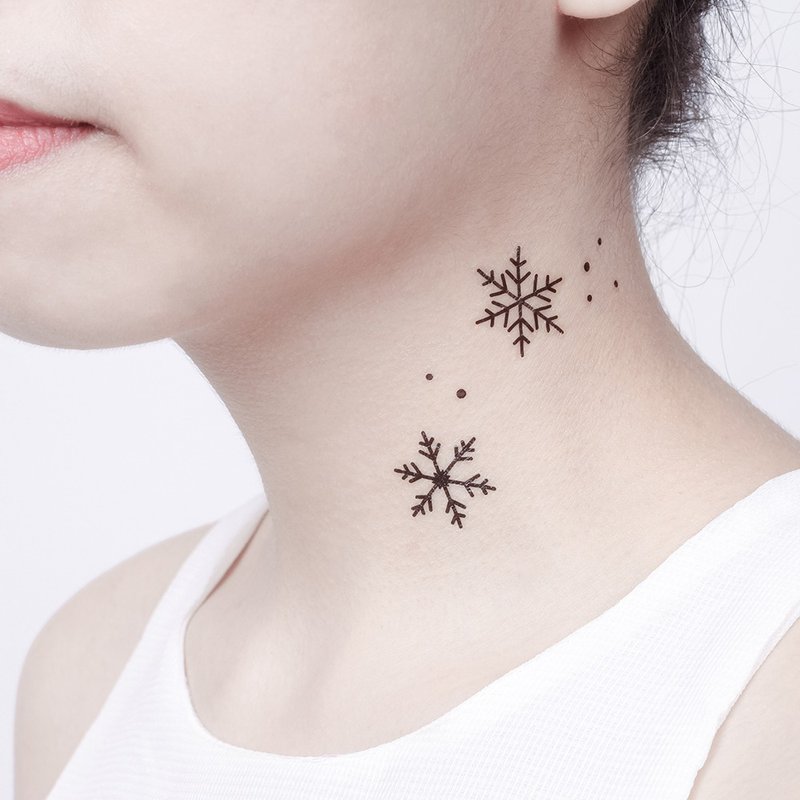 刺青纹身贴纸 - 雪花 - 纹身贴 - 纸 黑色