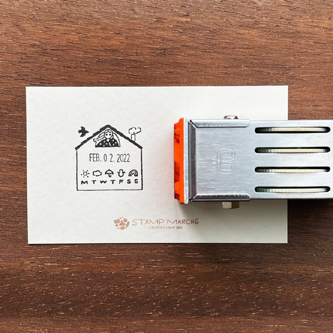 玛露酱 日付印 居家 橡皮印制 San-Bee 24mm 方块 Technotouch Date 女孩 日本制 san-12kbn-m-001 - 印章/印台 - 塑料 绿色