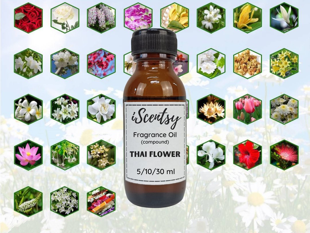 Thai Fragrance Oil: FLOWER scents for Candle, Soap, Shampoo, Perfume, Diffuser - 蜡烛/香氛/手工皂 - 其他材质 
