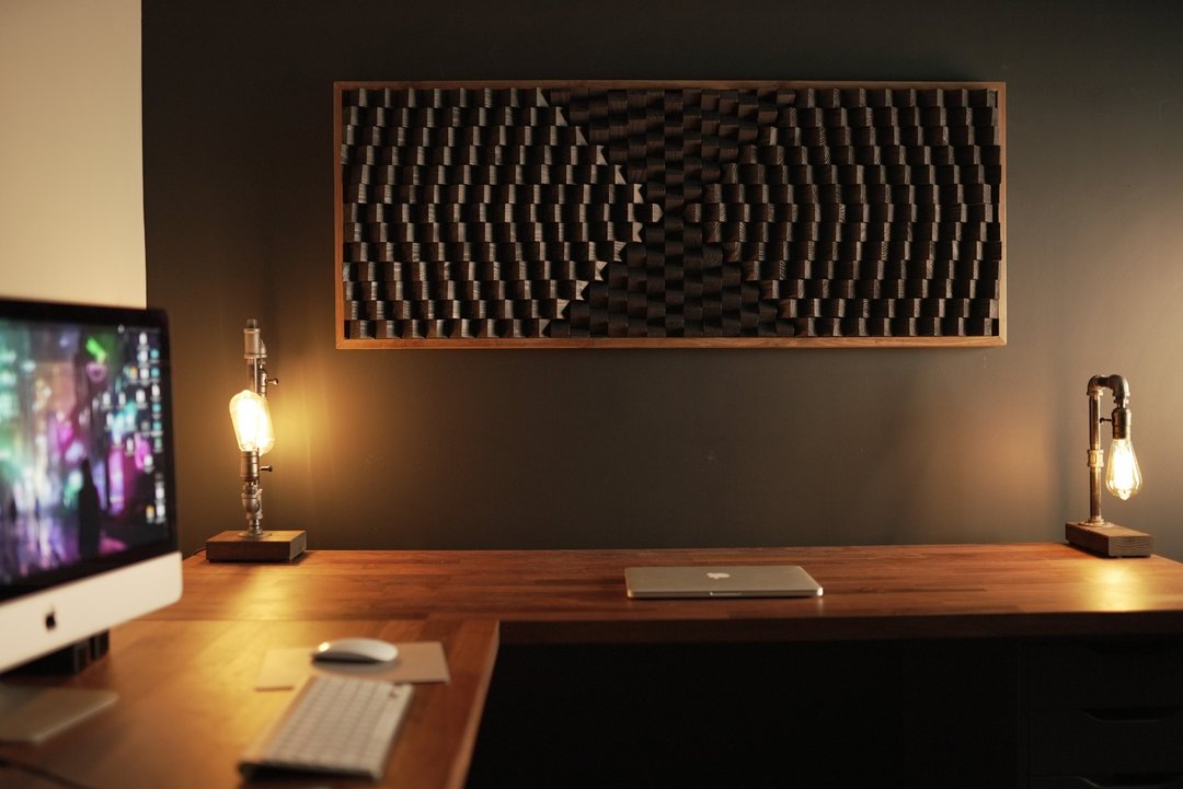 3D Wood Wall Art - Black Artwork - Home Office - Gift for Men - 墙贴/壁贴 - 木头 黑色