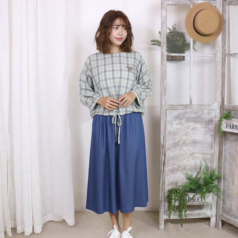 Hana Mokuba 两件式格纹洋装 - 洋装/连衣裙 - 其他材质 