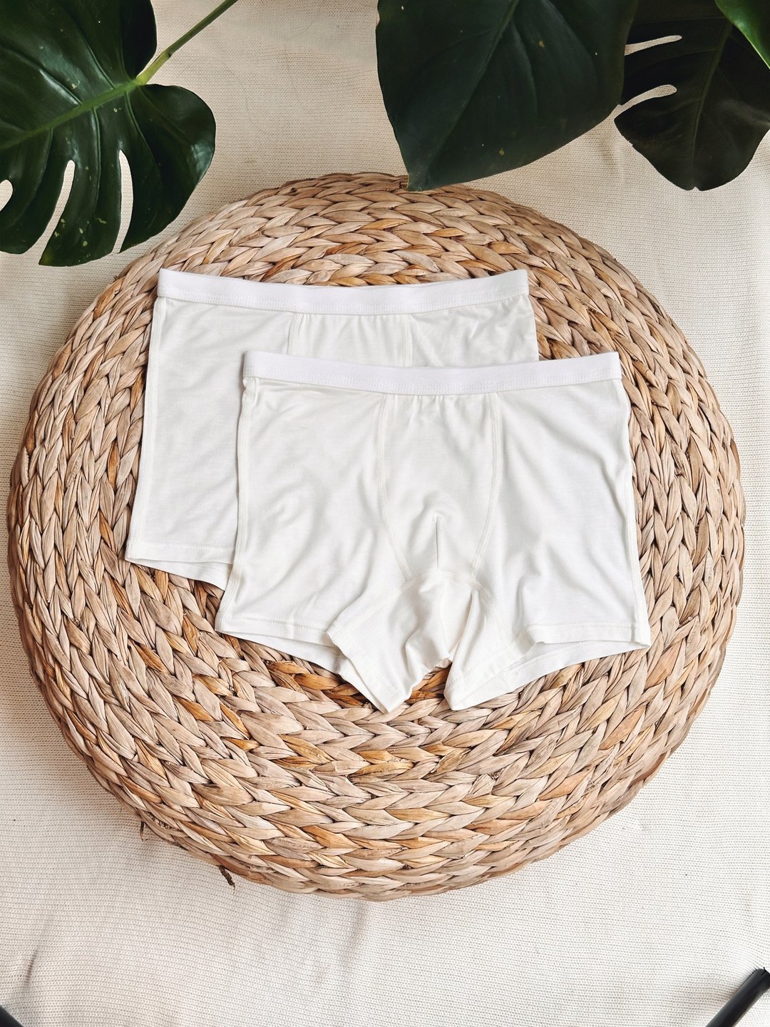 男童 TENCEL 超细莫代尔平角内裤 - 2 件套 - 童装上衣 - 环保材料 白色