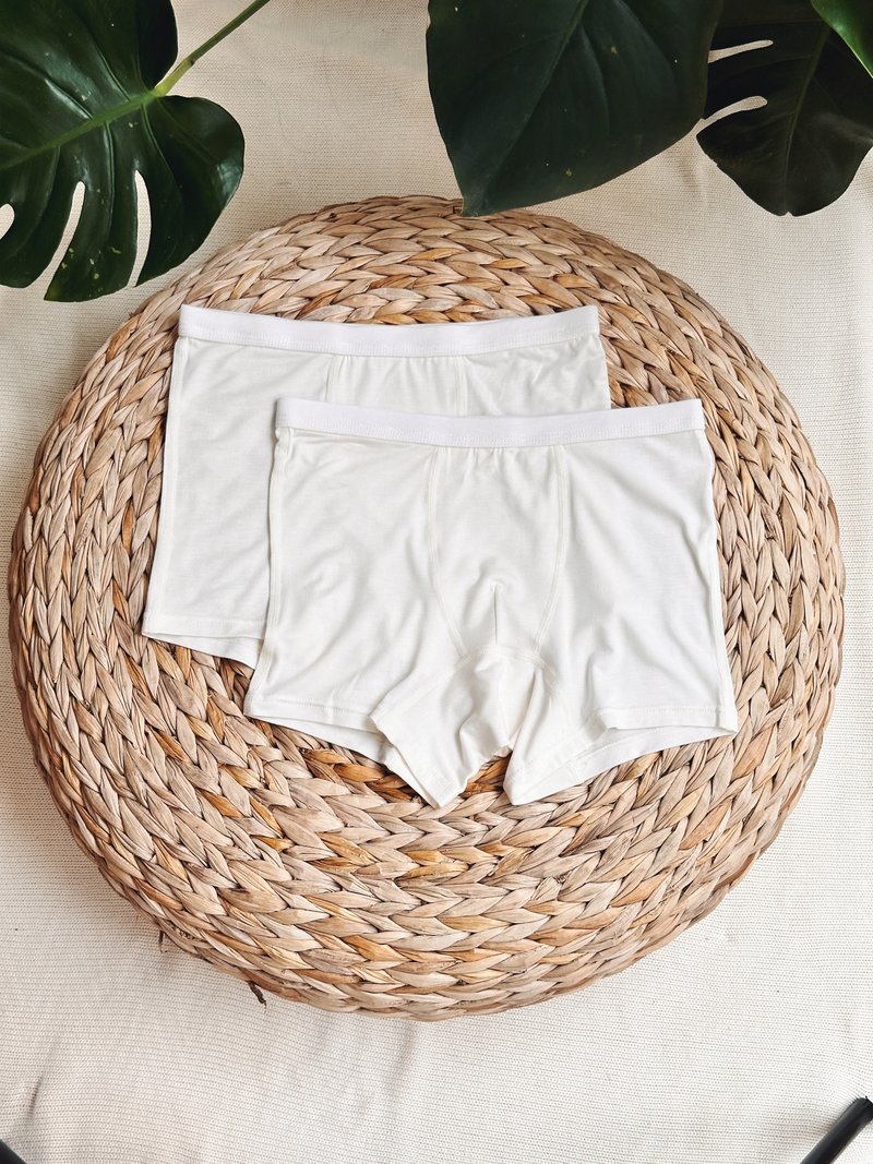 男童 TENCEL 超细莫代尔平角内裤 - 2 件套 - 童装上衣 - 环保材料 白色