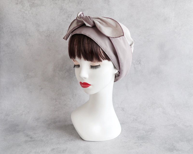 含运日本制 丝巾款 (薄纱/淡紫色) 与薄雾色 - 发饰 - 棉．麻 紫色