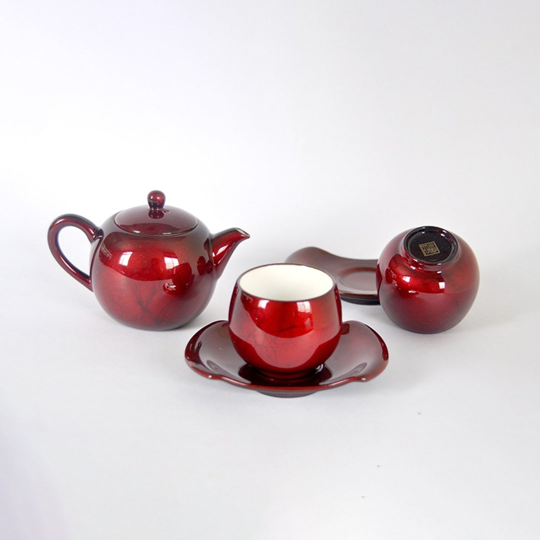 【东方精选】漆圆壶组-S套组 - 茶具/茶杯 - 其他材质 红色